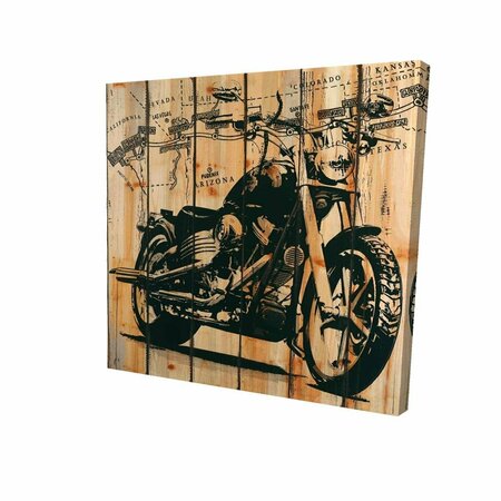 FONDO 32 x 32 in. Motorcycle on Wood Background-Print on Canvas FO3343677